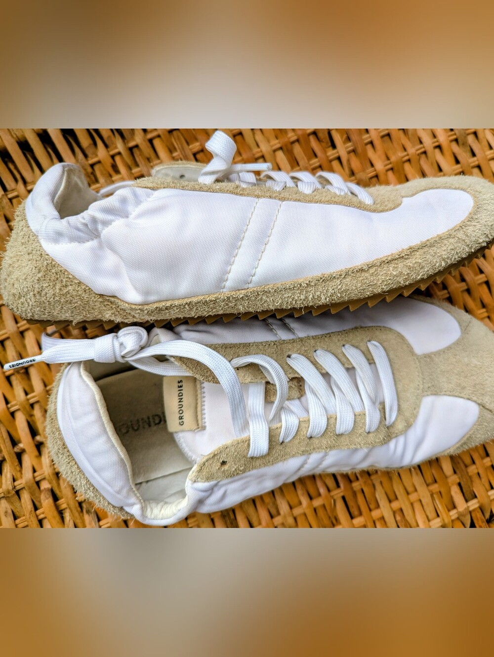 Groundies Zen Women EU 42 White Suede Barefoot Zero Drop Sneakers - Picture 2 of 7